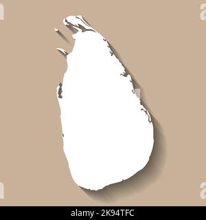 Sri Lanka vector country map silhouette Stock Vector