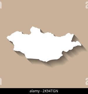 Mongolia vector country map silhouette Stock Vector