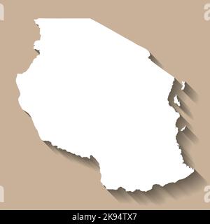 Tanzania Blank Vector Map Isolated on White Background. High-Detailed ...