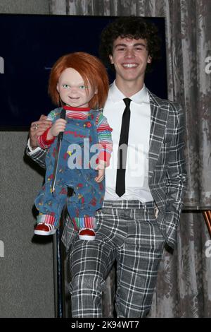 LOS ANGELES - OCT 25:  Chucky, Zackary Arthur at the 50th Saturn Awards - Press Room at Marriott Convention Center on October 25, 2022 in Burbank, CA Stock Photo