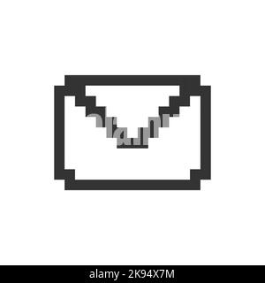 Get new letter in mailbox pixelated ui icon Stock Vector