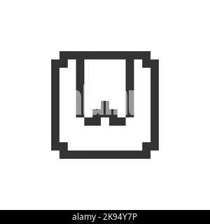 Parcel pixelated ui icon Stock Vector