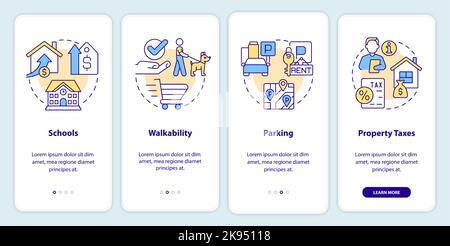 Convenient neighborhoods onboarding mobile app screen Stock Vector