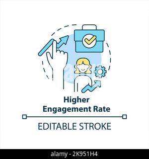 Higher engagement rate concept icon Stock Vector