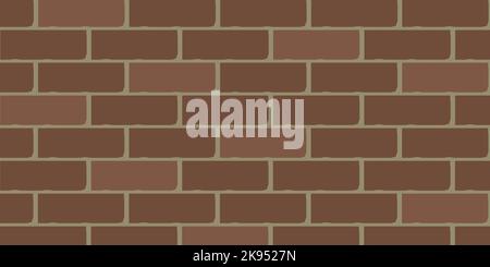 A brown brick wall pattern background design with slabs Stock Vector