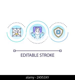 Healthcare industry improvement goals loop concept icon Stock Vector