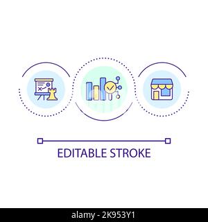 Building business strategy loop concept icon Stock Vector