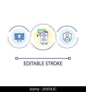 Personal data security loop concept icon Stock Vector