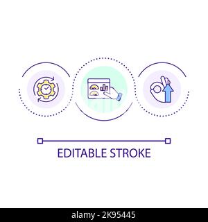 Analytical research loop concept icon Stock Vector