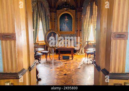 An office inside Miramare Castle near Trieste in Italy Stock Photo