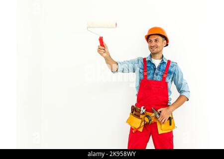 professional of the building isolated in background white Stock Photo