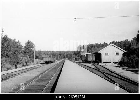 Ljusne station direction towards Söderhamn. Stock Photo
