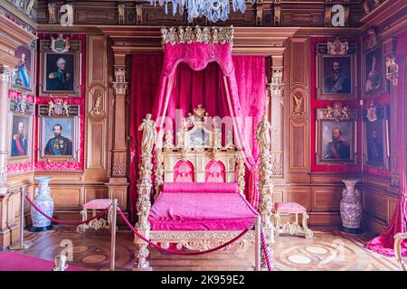 The master bedroom inside Miramare Castle near Trieste, Italy Stock Photo