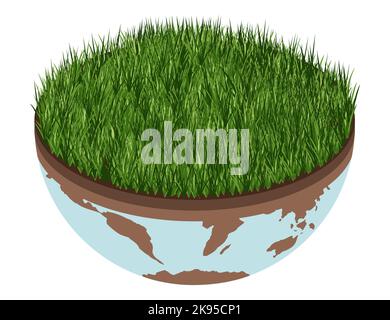 Earth climate change icon - vector isometric ecology illustration of an environmental concept to save the planet Earth. Concept vision on the theme of Stock Vector