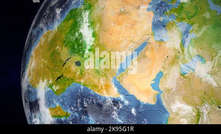 Earth globe focused on Middle East Stock Photo - Alamy