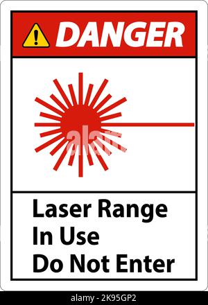 Danger Laser Range In Use Do Not Enter Sign Stock Vector