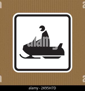 Snowmobile Crossing Sign On White Background Stock Vector