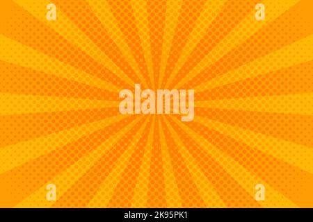A pop art orange background for cartoons and comics Stock Vector