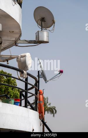 Technical instruments on the bridge deck of a Nile cruise ship Stock Photo