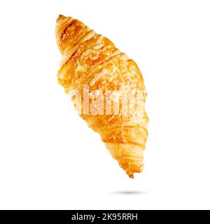 Fresh croissants with cheese isolated on white background. Stock Photo