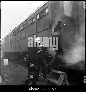 Civil defense exercise. County competition for industrial fire corps and bourgeoisiers Stock Photo