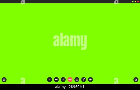 Start online conference concept. Video call app mockup Stock Vector