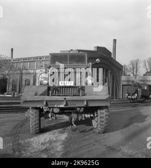 State Railways, SJ tow truck. Front drawing device. Stock Photo