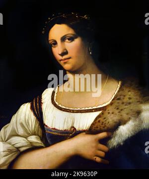 Portrait of a Lady ( The Fornarina ) by  Sebastiano Luciani, known as 'Sebastiano del Piombo 1485 Venice -1547 Rome Italy Italian Stock Photo
