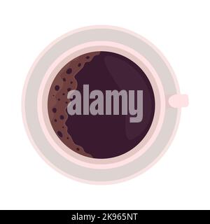 Cup of coffee semi flat color vector object Stock Vector