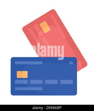 Credit cards semi flat color vector object Stock Vector