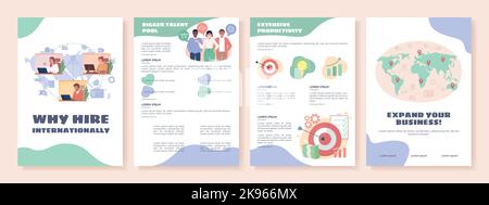 Why hire internationally flat vector brochure template Stock Vector