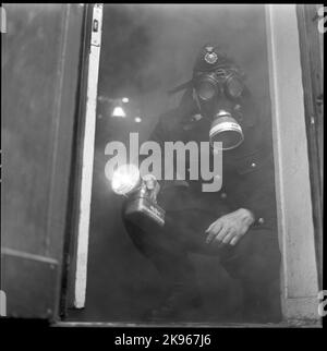 Civil defense exercise. County competition for industrial fire corps and bourgeoisiers Stock Photo