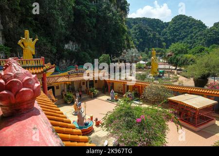 Ipoh, Malaysia - October 2022: Views of the Ling Sen Tong Temple, Chinese temple built within a limestone cave on October 19, 2022 in Ipoh, Malaysia. Stock Photo