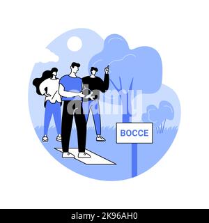 Bocce court isolated cartoon vector illustrations. Stock Vector