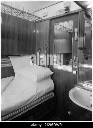 Interior of 1st class sleeping compartment. State Railways, SJ ACO2C. Stock Photo