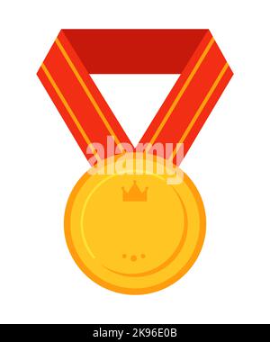 Gold medal - modern flat design style single isolated image Stock Vector