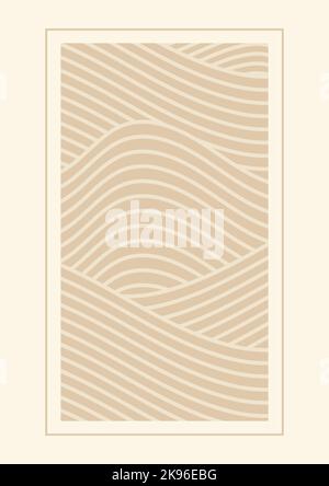 Modern geometric shapes poster art for print. Abstract waves art. Stock Vector