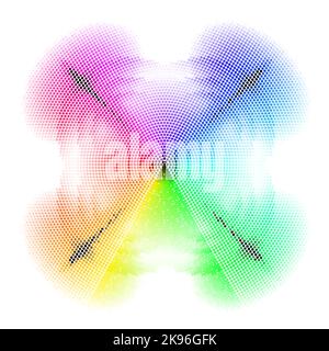 Quadrangular different colored mosaic with white backdrop. Stock Vector