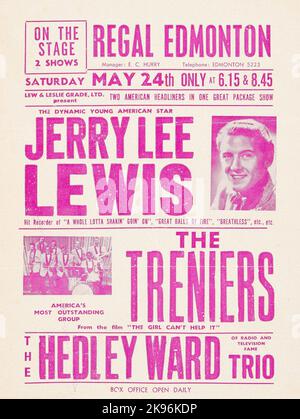 Jerry Lee Lewis 1958 British Concert Handbill Stock Photo