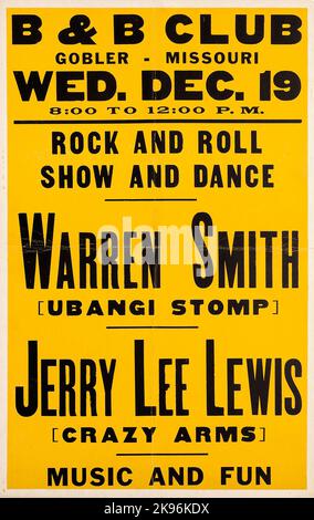 Jerry Lee Lewis B & B Club Concert Poster (1956) Stock Photo