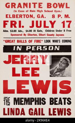 Jerry Lee Lewis Granite Bowl Concert Poster (1959) Stock Photo