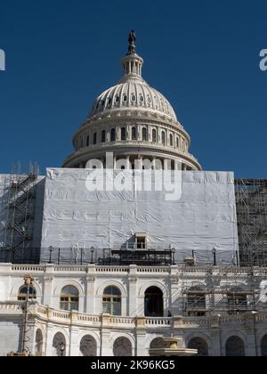 Renovations at the United States Capitol building in Washington, DC.  Photo by Francis Specker Stock Photo