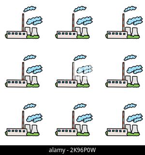 A pattern of energy infrastructure facilities. art Stock Vector