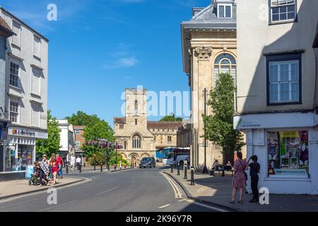 Market Place from High Street, Abingdon-on-Thames, Oxfordshire, England, United Kingdom Stock Photo