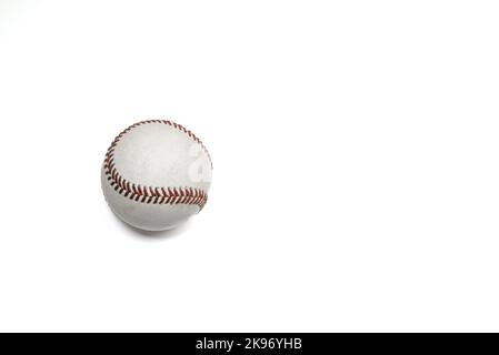 Closeup of used baseball on white background. copy space Stock Photo