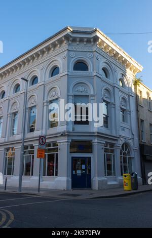 Dublin, Ireland - July 7 2022 "Dublin streets during the sunset, AXA Life HQ" Stock Photo