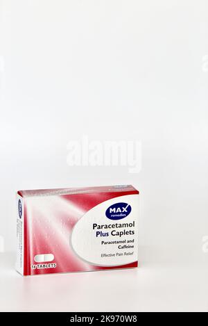 Paracetamol Plus Caplets. Stock Photo