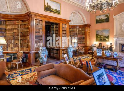 Main Library in Harewood House, near Leeds, West Yorkshire, England, UK Stock Photo