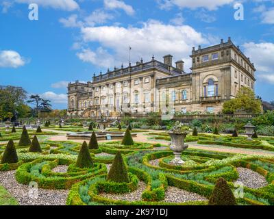 Gardens and rear of Harewood House, near Leeds, West Yorkshire, England, UK Stock Photo