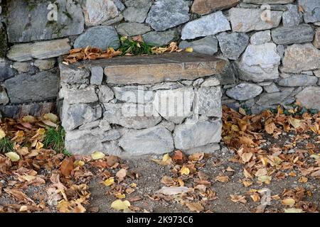 Stone Staircase assembled from stones Stock Photo